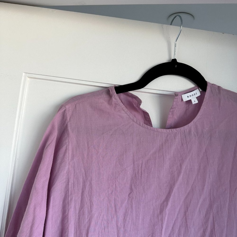 ❌SOLD❌Rhode Ella Mini Dress SZ S Smoky Grape Ruffled Flounce Skirt Braided Waist - Picture 6 of 9